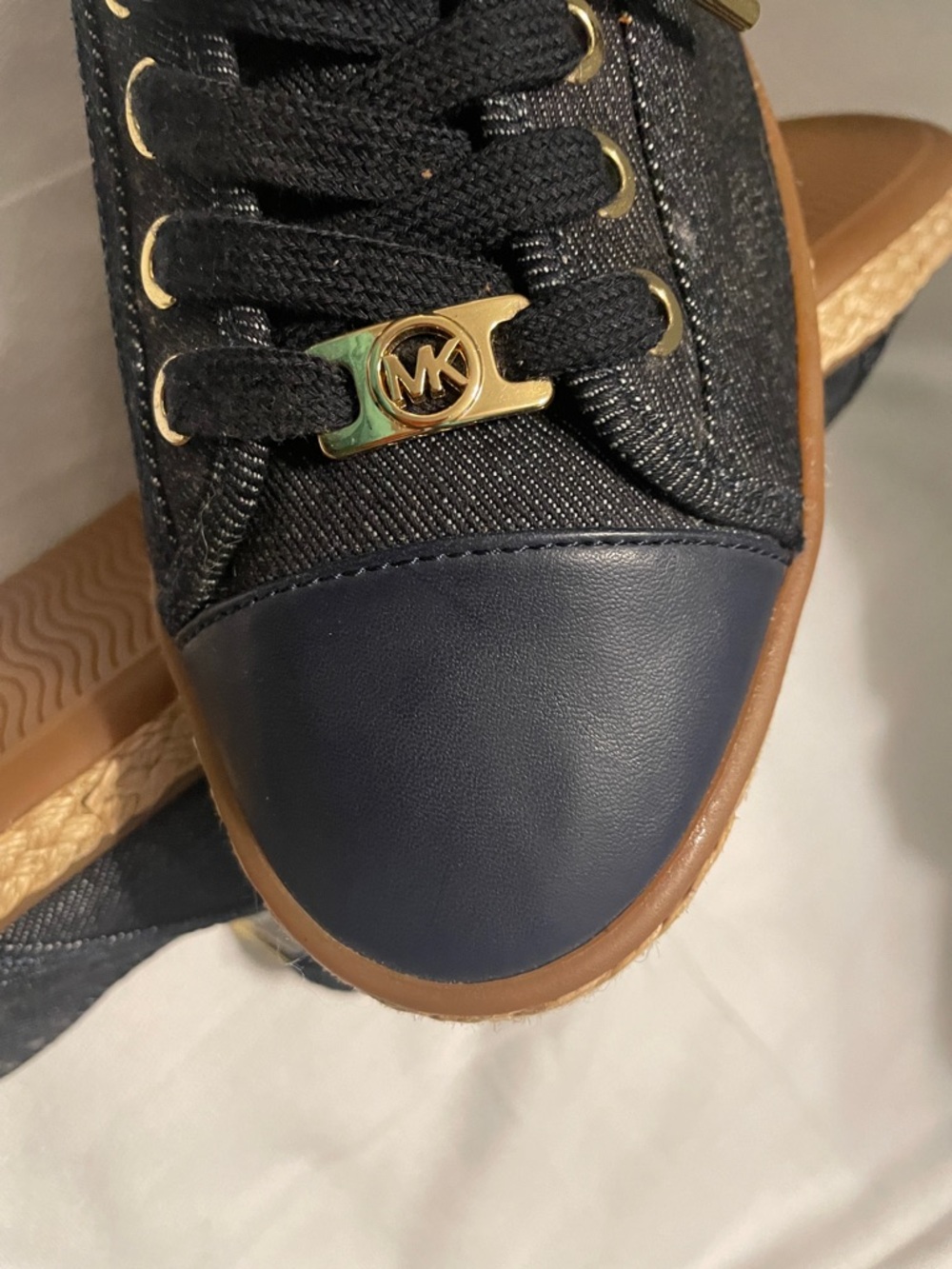 Michael Kors Black and Blue  Lace-Up Logo Sneakers